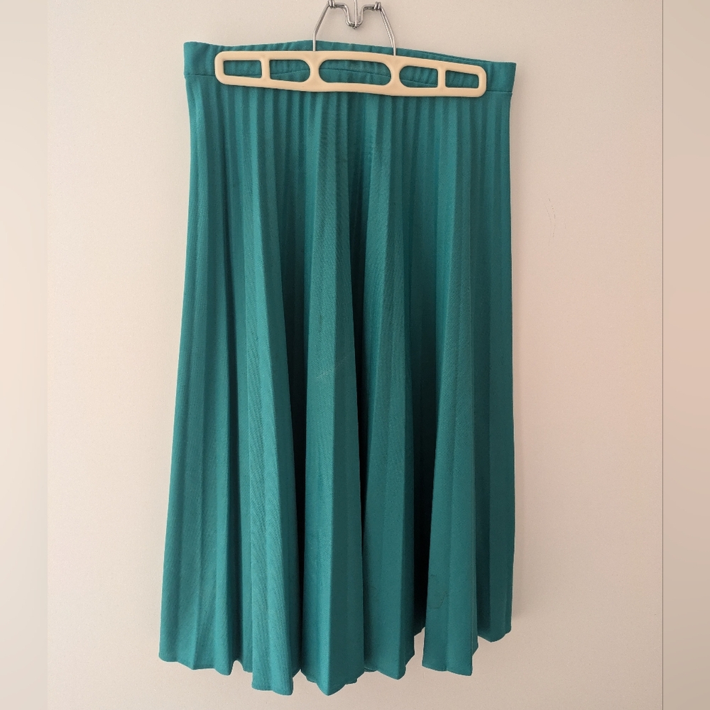 Vintage Tanjay Pleated Turquoise Skirt